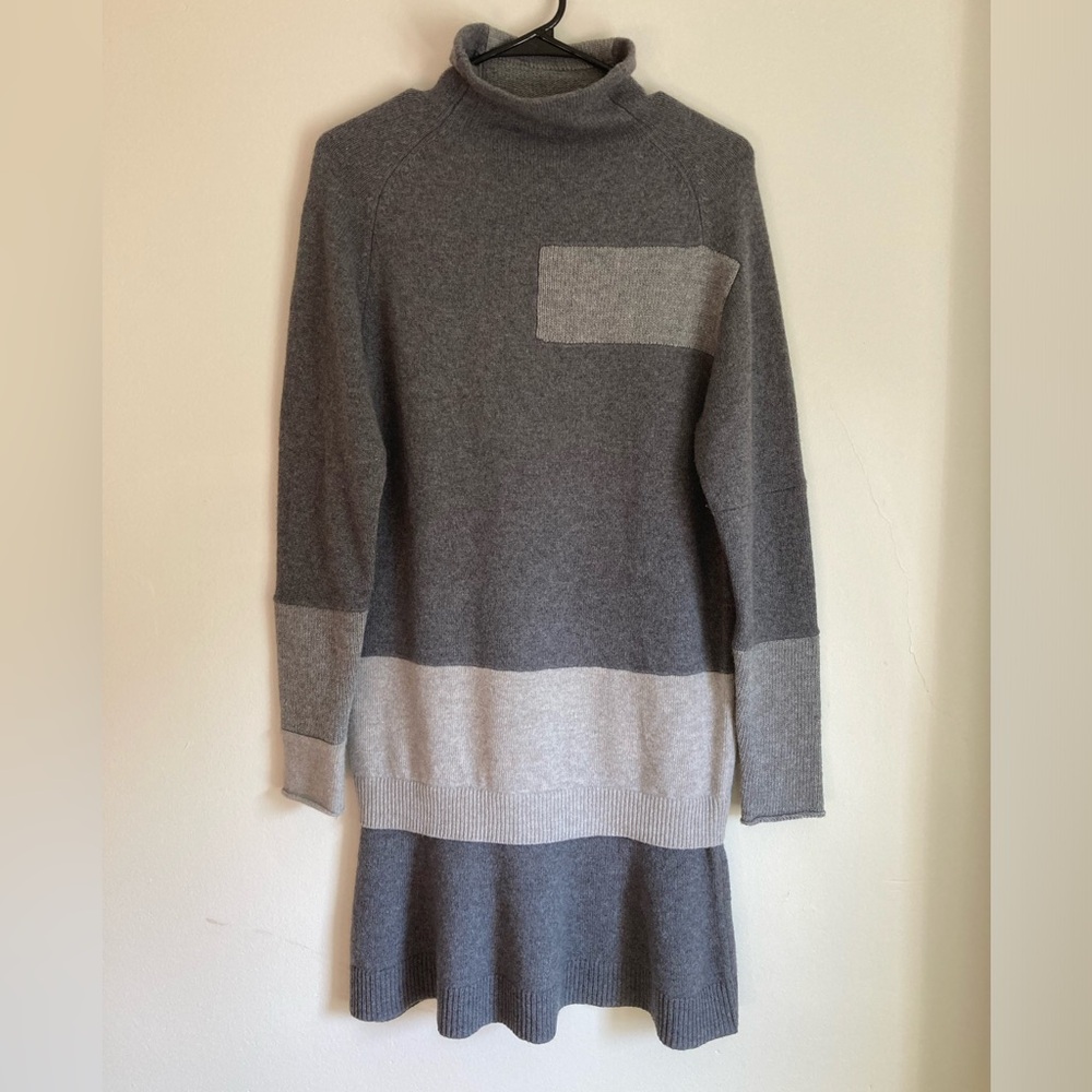 McQ Alexander McQueen Sweater Dress Size Small Gray Wool Cashmere lagenlook